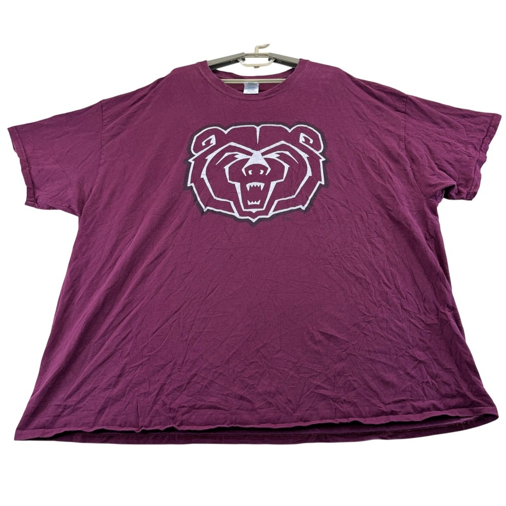 Gildan T-Shirt Mens 3XL Maroon Bear Graphic Ultra Cotton Short Sleeve Tee